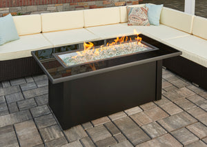 Outdoor Greatroom MCR-1242 Monte Carlo Glass Linear Gas Fire Pit Table