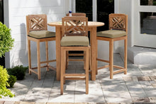 5 pc Monterey Teak Bar with 40" Round Bar Table. Sunbrella Cushion.