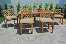 7 pc Monterey Teak Dining Set with 72" Rectangle Dining Table. Sunbrella Cushion.