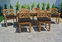 7 pc Monterey Teak Dining Set with 72" Rectangle Dining Table. Sunbrella Cushion.