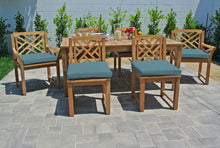 7 pc Monterey Teak Dining Set with 72" Rectangle Dining Table. Sunbrella Cushion.