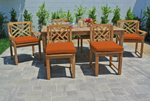 7 pc Monterey Teak Dining Set with 72" Rectangle Dining Table. Sunbrella Cushion.