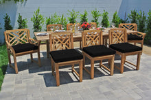 9 pc Monterey Teak Dining Set with Expansion Table. Sunbrella Cushion