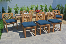 9 pc Monterey Teak Dining Set with Expansion Table. Sunbrella Cushion