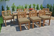 9 pc Monterey Teak Dining Set with Expansion Table. Sunbrella Cushion