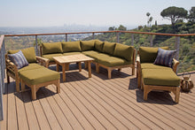 10 pc Monterey Teak Sectional Seating Group with 36" Chat Table. Sunbrella Cushion.