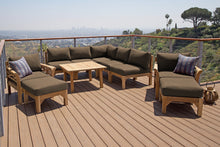 10 pc Monterey Teak Sectional Seating Group with 36" Chat Table. Sunbrella Cushion.