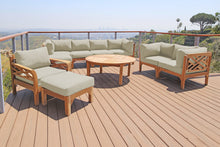 11 pc Monterey Teak Deep Seating Set with 52" Chat Table. Sunbrella Cushion.