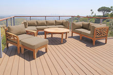 11 pc Monterey Teak Deep Seating Set with 52" Chat Table. Sunbrella Cushion.