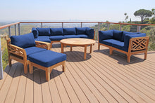 11 pc Monterey Teak Deep Seating Set with 52" Chat Table. Sunbrella Cushion.