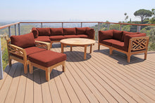 11 pc Monterey Teak Deep Seating Set with 52" Chat Table. Sunbrella Cushion.