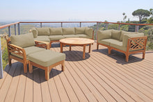 11 pc Monterey Teak Deep Seating Set with 52" Chat Table. Sunbrella Cushion.