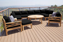 11 pc Monterey Teak Sectional Seating Group with 52" Chat Table. Sunbrella Cushion.