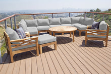 11 pc Monterey Teak Sectional Seating Group with 52" Chat Table. Sunbrella Cushion.