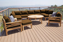 11 pc Monterey Teak Sectional Seating Group with 52" Chat Table. Sunbrella Cushion.