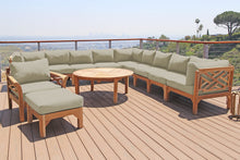 12 pc Monterey Teak Sectional Seating Group with 52" Chat Table. Sunbrella Cushion.