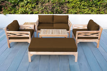 6 pc Monterey Teak Loveseat Deep Seating Set with Coffee Table. Sunbrella Cushion.