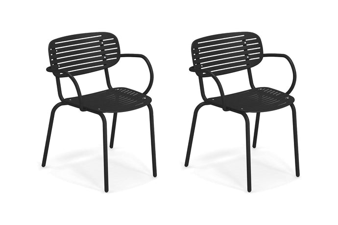 EMU Mom Stackable Steel Dining Arm Chair Set