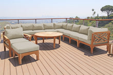 12 pc Monterey Teak Sectional Seating Group with 52" Chat Table. Sunbrella Cushion.