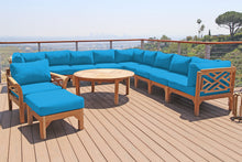 12 pc Monterey Teak Sectional Seating Group with 52" Chat Table. Sunbrella Cushion.