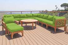 12 pc Monterey Teak Sectional Seating Group with 52" Chat Table. Sunbrella Cushion.