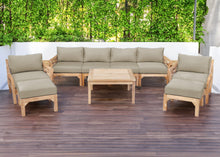 8 pc Monterey Teak Deep Seating Set Deluxe Sofa with 36" Coffee Table. Sunbrella Cushion.