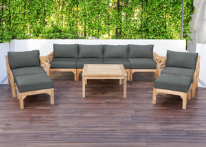 8 pc Monterey Teak Deep Seating Set Deluxe Sofa with 36" Coffee Table. Sunbrella Cushion.