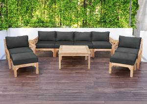 8 pc Monterey Teak Deep Seating Set Deluxe Sofa with 36" Coffee Table. Sunbrella Cushion.