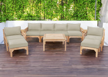 8 pc Monterey Teak Deep Seating Set Deluxe Sofa with 36" Coffee Table. Sunbrella Cushion.