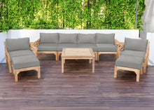 8 pc Monterey Teak Deep Seating Set Deluxe Sofa with 36" Coffee Table. Sunbrella Cushion.