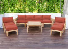 8 pc Monterey Teak Deep Seating Set Deluxe Sofa with 36" Coffee Table. Sunbrella Cushion.