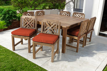 9 pc Monterey Teak Dining Set with 64" Square Dining Table