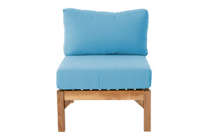 Monterey Teak Outdoor Armless Chair. Sunbrella Cushion