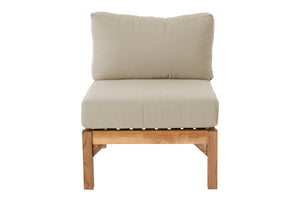 Monterey Teak Outdoor Armless Chair. Sunbrella Cushion