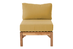 Monterey Teak Outdoor Armless Chair. Sunbrella Cushion