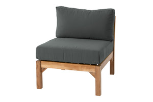 Monterey Teak Outdoor Armless Chair. Sunbrella Cushion