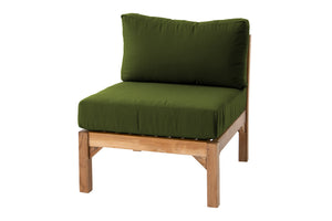 Monterey Teak Outdoor Armless Chair. Sunbrella Cushion