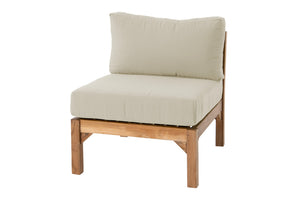 Monterey Teak Outdoor Armless Chair. Sunbrella Cushion