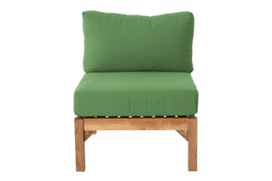 Monterey Teak Outdoor Armless Chair. Sunbrella Cushion