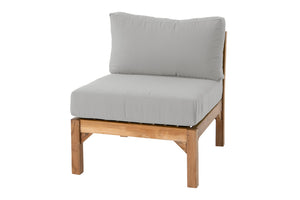 Monterey Teak Outdoor Armless Chair. Sunbrella Cushion