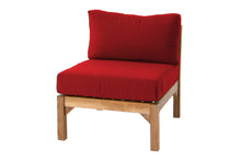 Monterey Teak Outdoor Armless Chair. Sunbrella Cushion