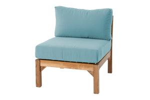 Monterey Teak Outdoor Armless Chair. Sunbrella Cushion