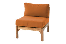 Monterey Teak Outdoor Armless Chair. Sunbrella Cushion