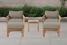 5 pc Monterey Teak Club Chair Chat Group. Sunbrella Cushion.