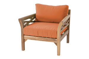 Monterey Teak Outdoor Club Chair. Sunbrella Cushion