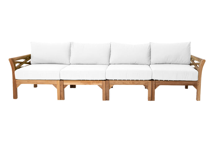 Monterey Outdoor Teak Deluxe Sofa. Sunbrella Cushion