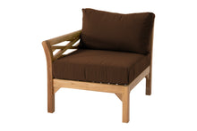 Monterey Teak Outdoor Left Arm Chair. Sunbrella Cushion