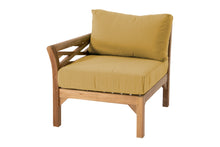 Monterey Teak Outdoor Left Arm Chair. Sunbrella Cushion