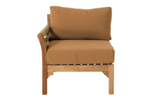 Monterey Teak Outdoor Left Arm Chair. Sunbrella Cushion