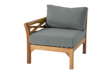 Monterey Teak Outdoor Left Arm Chair. Sunbrella Cushion